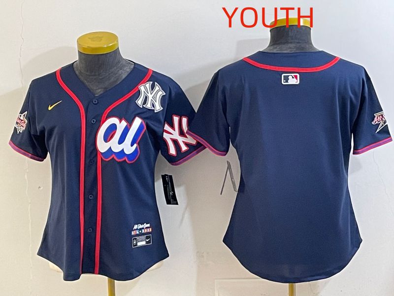 Youth 2025 New York Yankees Blank Drak Blue All star Nike MLB Jersey style 03